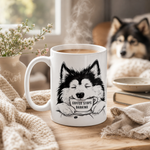 Finnish Lapphund Mug Coffee Stops Barking Nordic Dog Gift Finnish Lapphund mug in use