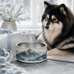 Frosted Fjord Finnish Lapphund 32oz dog bowl gift scene