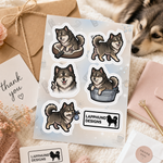Finnish Lapphund Grooming Day Sticker Sheet – Bath Time, Brushing & Clean Pup Moments Finnish Lapphund sticker sheet as a gift