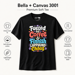 Bella+Canvas 3001 size and fit guide for the Finnish Lapphund Coffee And Chaos T-Shirt Finnish Lapphund t-shirt