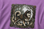 Finnish Lapphund Ancient Forest Guardian Nordic Heritage T-Shirt design close-up on a Finnish Lapphund t-shirt