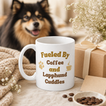 Finnish Lapphund Mug – 'Fueled By Coffee and Lapphund Cuddles Finnish Lapphund mug as a gift