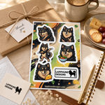 Finnish Lapphund Foodie Fun Sticker Sheet – Snacks, Smiles & Satisfied Expressions Finnish Lapphund sticker sheet as a gift