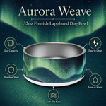 Aurora Weave Finnish Lapphund 32oz dog bowl features and specs