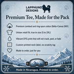 Bella+Canvas 3001 size and fit guide for the Finnish Lapphund Summit Goggles T-Shirt Finnish Lapphund t-shirt