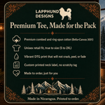 Bella+Canvas 3001 size and fit guide for the Finnish Lapphund Mountain Spirit T-Shirt Finnish Lapphund t-shirt