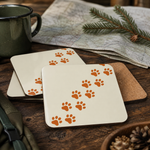 Cork backing and size of the Finnish Lapphund Paw Trail Minimalist Cork-Back Coaster Finnish Lapphund coaster