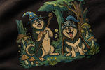 Finnish Lapphund Forest Friends Lappy Style Tee design close-up on a Finnish Lapphund t-shirt