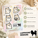 Specs and details for the Finnish Lapphund Puppy Expressions Sticker Sheet – Curious, Thoughtful & Sweet Moments Finnish Lapphund sticker sheet