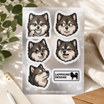 Finnish Lapphund Everyday Expressions Sticker Sheet – Coffee, Smiles & Calm Moods Finnish Lapphund sticker sheet