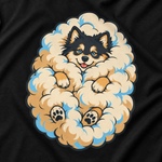 Finnish Lapphund Floof Cloud T-Shirt design close-up on a Finnish Lapphund t-shirt