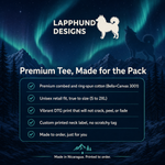 Bella+Canvas 3001 size and fit guide for the Finnish Lapphund Aurora Trail T-Shirt Finnish Lapphund t-shirt