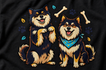Finnish Lapphund Best Buddies T-Shirt design close-up on a Finnish Lapphund t-shirt