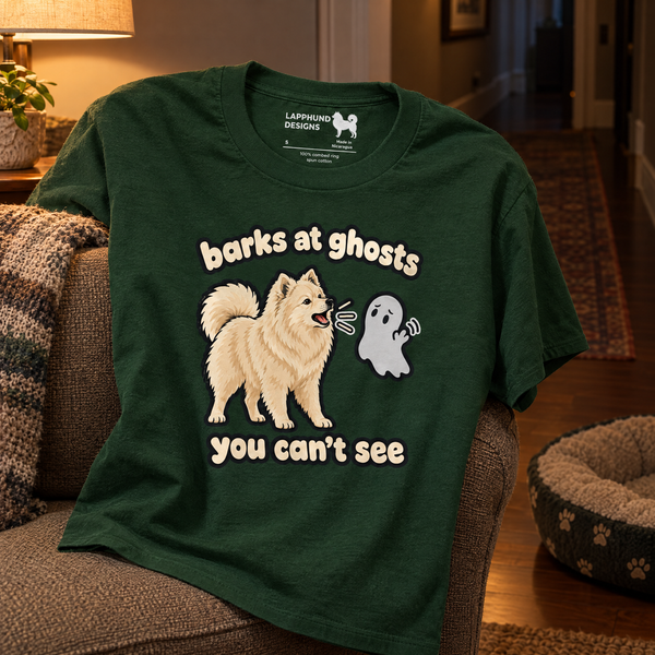 Finnish Lapphund Barks at Ghosts You Can't See Halloween T-Shirt Finnish Lapphund t-shirt