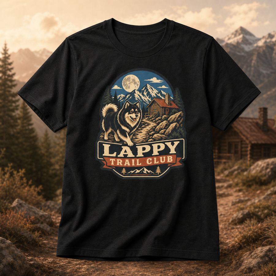 Finnish Lapphund Lappy Trail Club T-Shirt Finnish Lapphund t-shirt