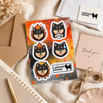 Finnish Lapphund Stressed Reactions Sticker Sheet – Overwhelmed Faces, “It’s Fine” & Heat Moments Finnish Lapphund sticker sheet as a gift