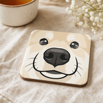 Finnish Lapphund Cream Face Cork-Back Coaster Finnish Lapphund cork-back coaster