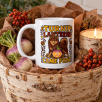 Finnish Lapphund Turnip Lanterns Came First Halloween Mug Finnish Lapphund mug in a Halloween gift basket