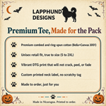 Bella+Canvas 3001 size and fit guide for the Finnish Lapphund Spooky But Make It Fluffy T-Shirt Finnish Lapphund t-shirt