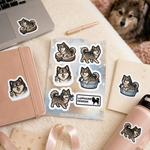 Finnish Lapphund Grooming Day Sticker Sheet – Bath Time, Brushing & Clean Pup Moments Finnish Lapphund stickers applied in real use