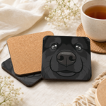 Cork backing and size of the Finnish Lapphund Black Face Cork-Back Coaster Finnish Lapphund coaster