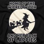 Finnish Lapphund Wicked Witch Pack Halloween T-Shirt design close-up on a Finnish Lapphund t-shirt
