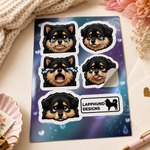 Finnish Lapphund Sad Expressions Sticker Sheet – Teary Eyes, Comfort Moments & Emotional Faces Finnish Lapphund t-shirt worn, lifestyle photo