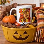 Finnish Lapphund Stay Spooky Halloween Mug Finnish Lapphund mug in a Halloween gift basket