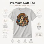Bella+Canvas 3001 size and fit guide for the Finnish Lapphund Royal Cabin Lounger T-Shirt Finnish Lapphund t-shirt