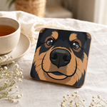 Finnish Lapphund Black and Brown Face Cork-Back Coaster Finnish Lapphund cork-back coaster