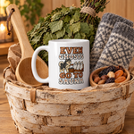 Finnish Lapphund Even Ghosts Go to Sauna Halloween Mug Finnish Lapphund mug in a Halloween gift basket