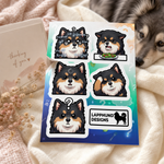 Individual peel detail of the Finnish Lapphund Confused Expressions Sticker Sheet – Question Marks, Hesitation & Unsure Faces Finnish Lapphund sticker sheet