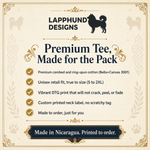 Bella+Canvas 3001 size and fit guide for the Finnish Lapphund Professional Lappy Servant T-Shirt Finnish Lapphund t-shirt