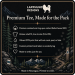 Bella+Canvas 3001 size and fit guide for the Finnish Lapphund Alpine Trail Tee Finnish Lapphund t-shirt