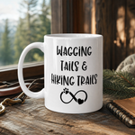 Glossy print detail on the Finnish Lapphund Mug Wagging Tails Hiking Trails Pet Owner Gift Finnish Lapphund mug
