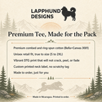 Bella+Canvas 3001 size and fit guide for the Finnish Lapphund Sunrise Summit Leap T-Shirt Finnish Lapphund t-shirt