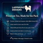 Bella+Canvas 3001 size and fit guide for the Finnish Lapphund Aurora Summit T-Shirt Finnish Lapphund t-shirt