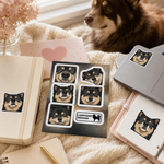 Finnish Lapphund Close-Up Faces Sticker Sheet – Expressive Details, Head Tilts & Sweet Eye Contact Finnish Lapphund stickers applied in real use