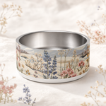 Wildflower Snowdrift Finnish Lapphund 32oz dog bowl