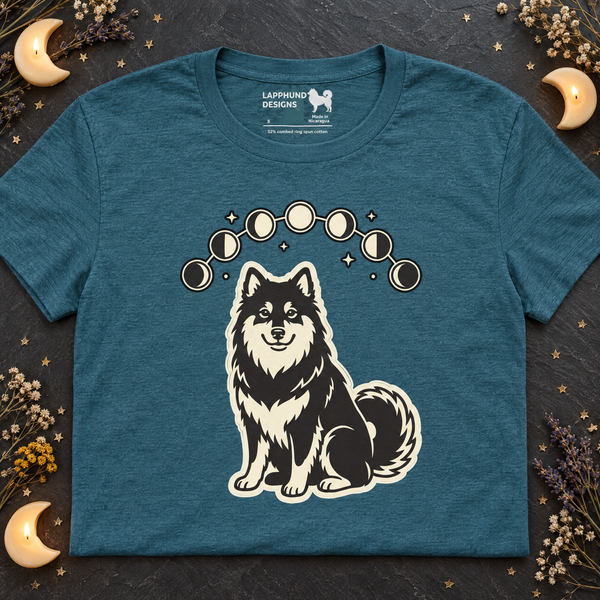 Finnish Lapphund Moon Phases Halloween T-Shirt Finnish Lapphund t-shirt