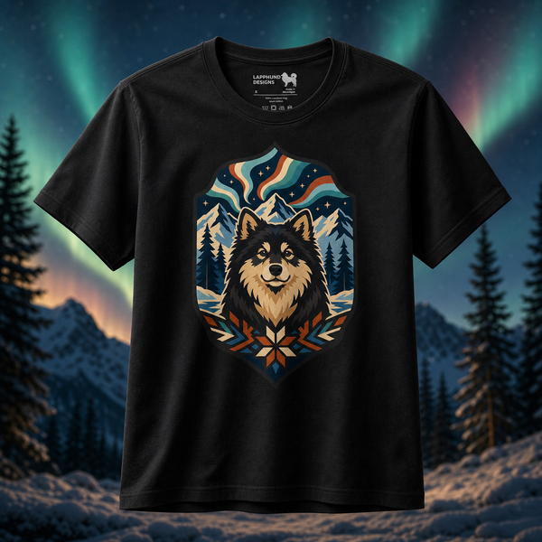 Finnish Lapphund Aurora Crest T-Shirt Finnish Lapphund t-shirt