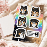 Individual peel detail of the Finnish Lapphund Goofy Puppy Sticker Sheet – Playful Reactions, Silly Faces & Fun Expressions Finnish Lapphund sticker sheet