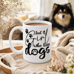 Finnish Lapphund Mug Just Girl Loves Dogs Dog Mom Gift Finnish Lapphund mug in use