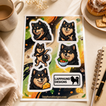 Finnish Lapphund Foodie Fun Sticker Sheet – Snacks, Smiles & Satisfied Expressions Finnish Lapphund sticker sheet