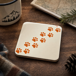 Finnish Lapphund Paw Trail Minimalist Cork-Back Coaster Finnish Lapphund cork-back coaster