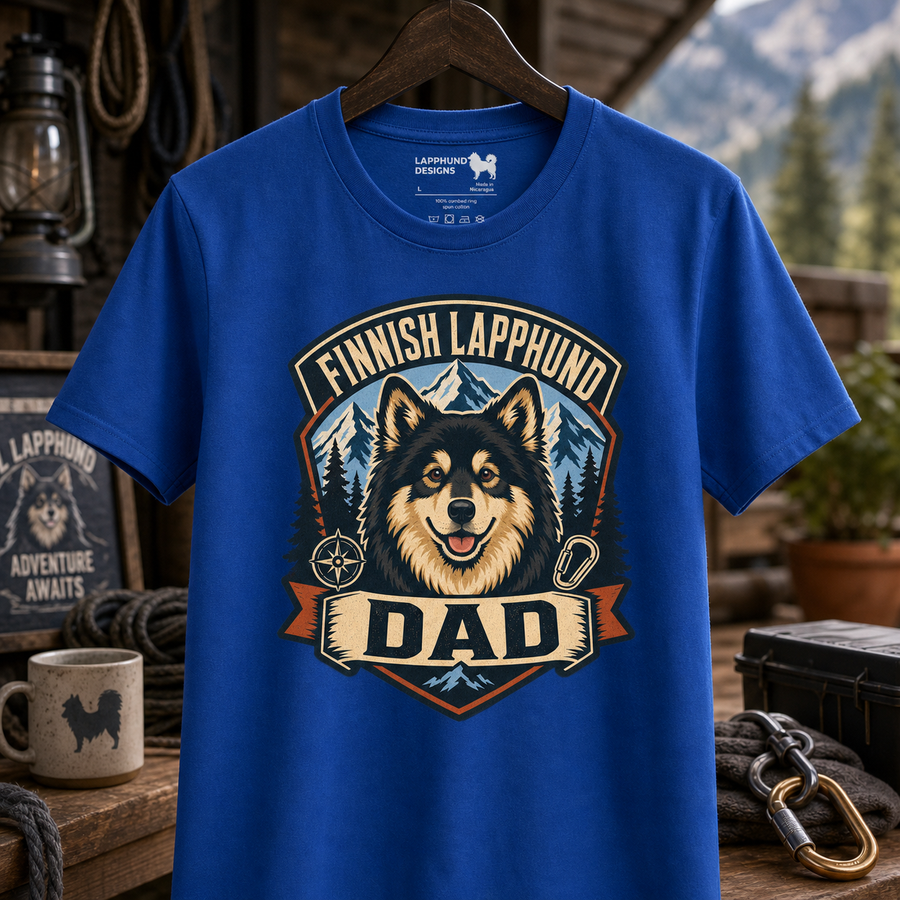 Finnish Lapphund Dad Badge T-Shirt Finnish Lapphund t-shirt