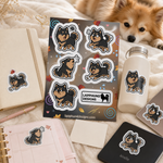 Finnish Lapphund Playful Puppy Sticker Sheet – Energetic Poses, Curiosity & Happy Movement Finnish Lapphund stickers applied in real use