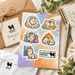 Finnish Lapphund Cozy Puppy Sticker Sheet – Sleepy Naps, Warm Beds & Peaceful Rest Finnish Lapphund sticker sheet as a gift