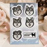 Finnish Lapphund Classic Face Sticker Sheet – Soft Expressions & Timeless Breed Charm Finnish Lapphund sticker sheet