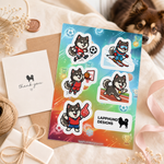 Finnish Lapphund Sports & Athletics Sticker Sheet – Soccer, Basketball & Skiing Finnish Lapphund sticker sheet as a gift